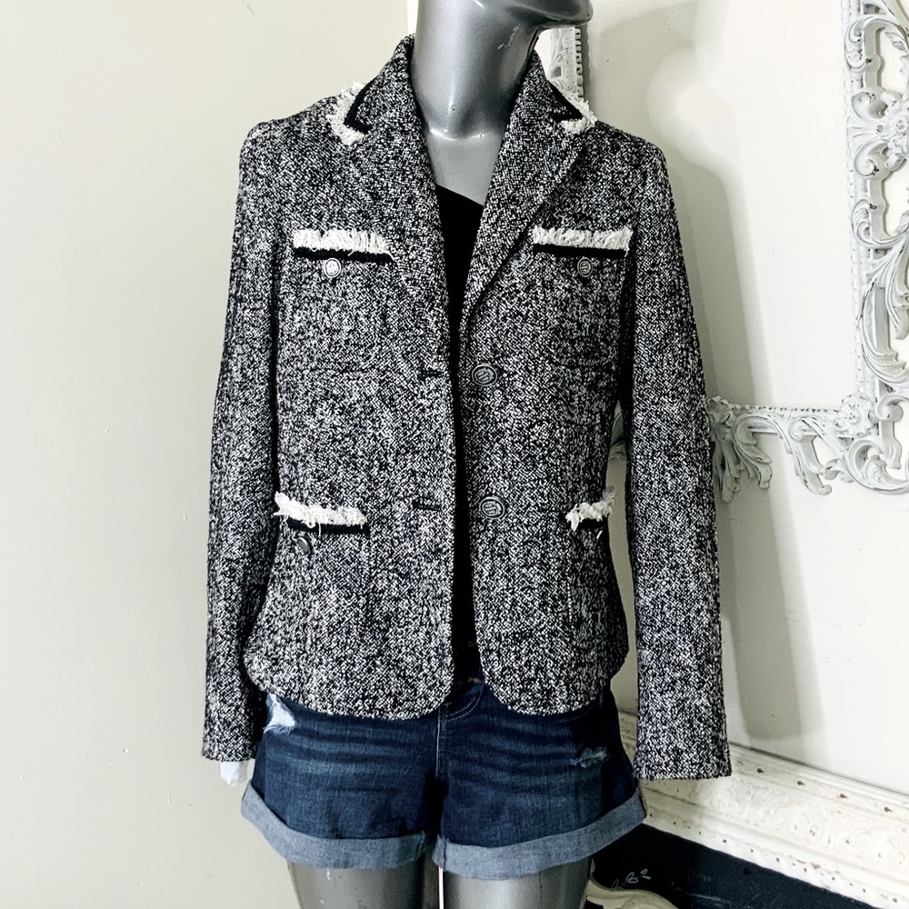 Talbots "T" Engraved Button Tweed Jacket - Picture 2 of 15